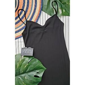 Forever 21 Y2K Black Bodycon Slip Dress